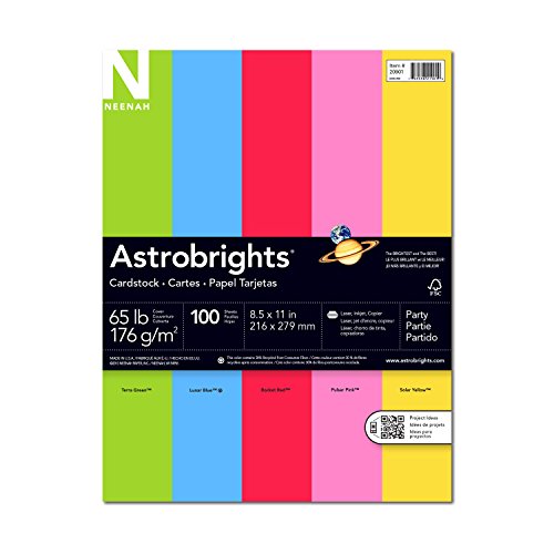 Neenah Bright White Cardstock, 8.5 x 11, 65 lb/176 gsm, Bright White, 96  Brightness, 250 Sheets (91904)