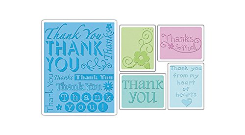 Sizzix Textured Impressions Embossing Folders 5PK - Thank You Set #2